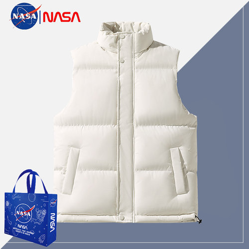 nasa羽绒棉马甲男女款2025新款背心秋冬季加厚保暖坎肩棉服外套男 - 图0