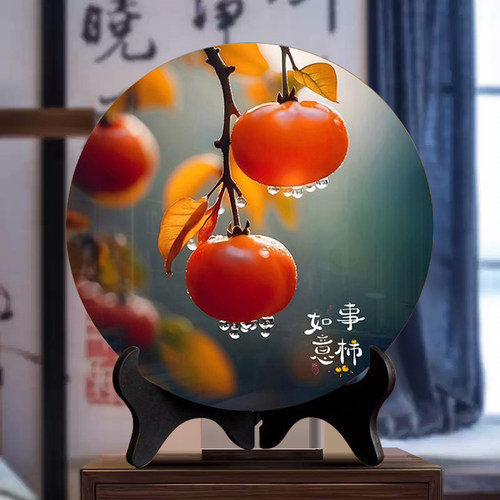 过年八方来财相框摆件装饰画摆台财源滚滚来现代客厅玄关圆盘桌面 - 图3