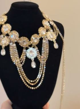 宫廷公主 欧美夸张满钻轻奢重工气质项链女 小众高级婚纱礼服配饰