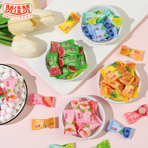 维C无糖薄荷糖网红爆款糖果零食清新口百香果味休闲散装前台招待 - 图0