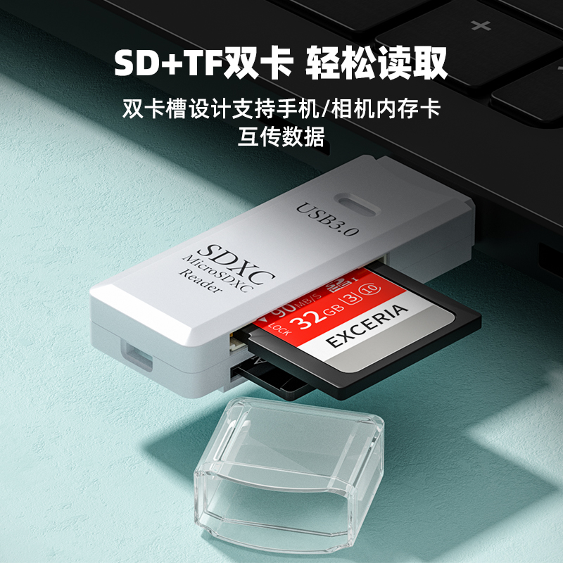 usb3.0读卡器高速多合一sd/tf卡转换器多功能u盘typec单反相机卡读取五合一移动接口二合一系统 - 图0