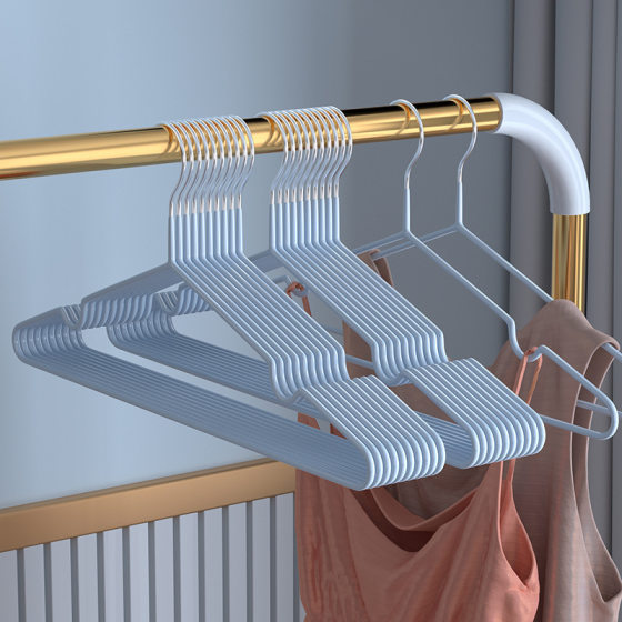 High-looking light luxury milk white adult clothes hanger thickened clothes hanger traceless non-slip student dormitory home clothes drying rack
