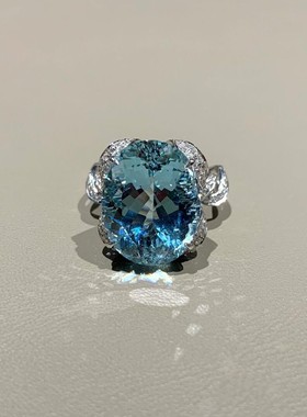 轻奢时尚款蓝宝石水滴鸽子蛋戒指女超绝个性轻奢开口食指戒气质潮