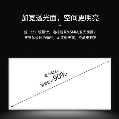 集成吊顶led灯300x600铝扣板灯厨房卫生间嵌入式窄边框超薄平板灯 - 图1