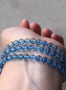 三圈冰种体魔鬼蓝海蓝宝蓝色水晶