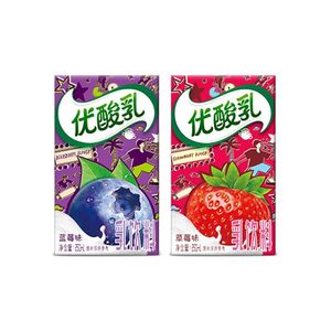 优酸乳250ml*10盒混合口味随机发原味夏季饮品节日酸奶草莓