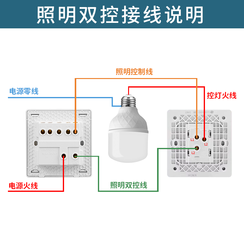 家用86型客厅照明五开单控灯开关5开一路双控墙壁暗装5联灰色面板 - 图2