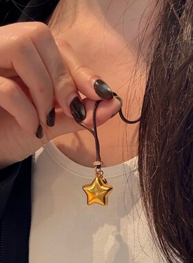 折纸星星项链小众设计感精致风高颜值百搭个性饰品ins星星锁骨链