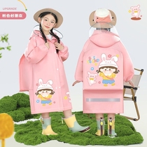 Childrens raincoat Boy girls new full-body waterproof Kindergarten Elementary school pupils attend school special with schoolbag bit rain cape
