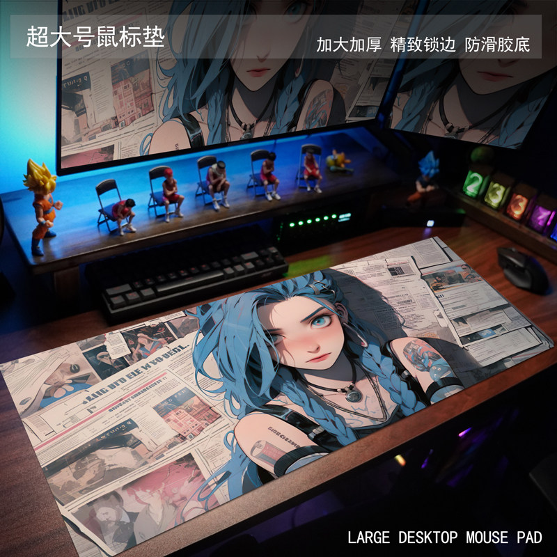 超大号鼠标垫游戏动漫垫子办公桌垫电脑键盘加厚护腕垫滑鼠垫防滑