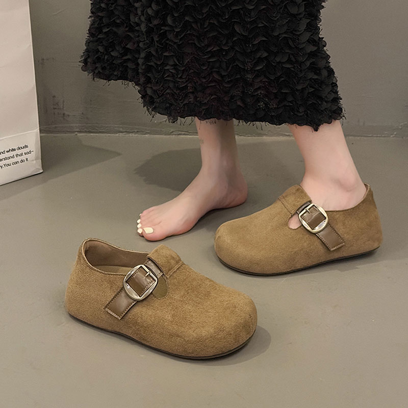 内增高厚底勃肯鞋女2025秋季新款一脚蹬豆豆鞋博肯单鞋乐福鞋鞋子 - 图3