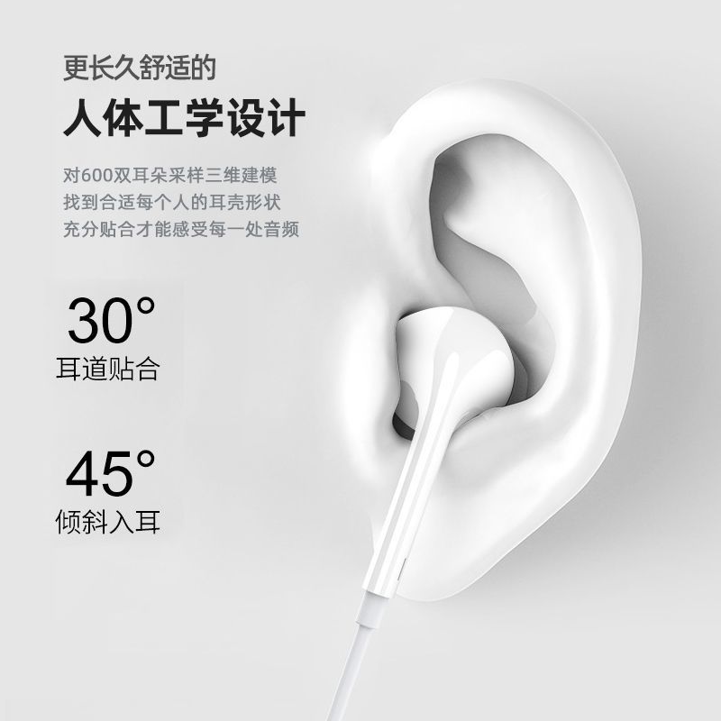 有线耳机高音质适用华为OPPO小米vivo红米安卓typec接口扁头3.5mm-图2