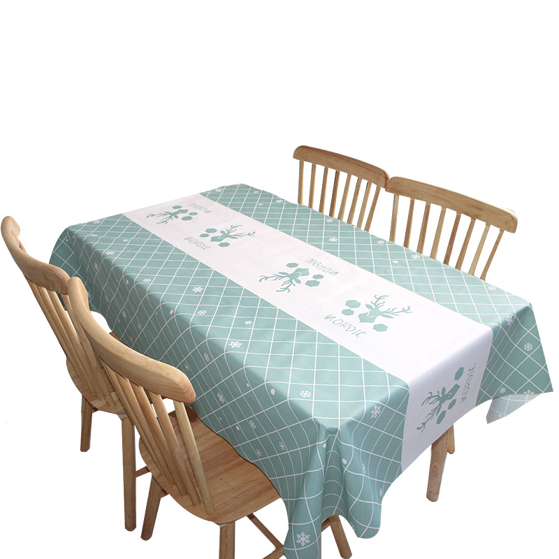 餐桌布防水防油免洗pvc桌布书桌学生茶几桌垫布艺格子简约风现代