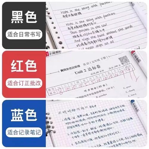 小白笔速干刷题笔水笔黑色中性笔0.5黑笔st笔头高颜值按动红笔葫芦头文具学生顺滑红色蓝色大容量写字桶装 - 图0