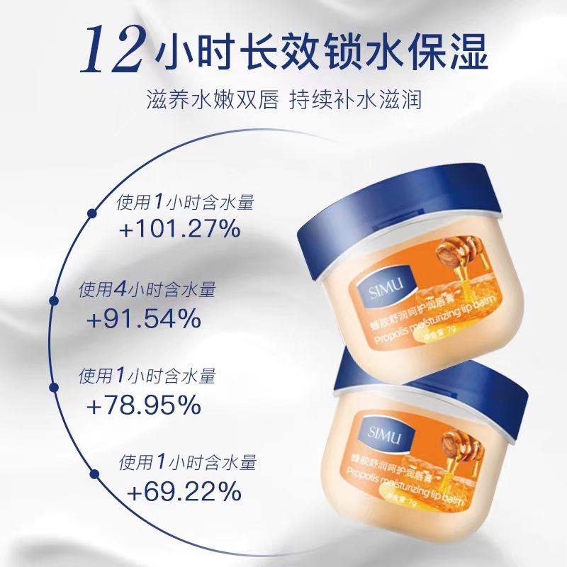 润唇膏小罐便携补水唇膜淡化唇纹滋润保湿锁水防干裂淡唇纹蜂蜜