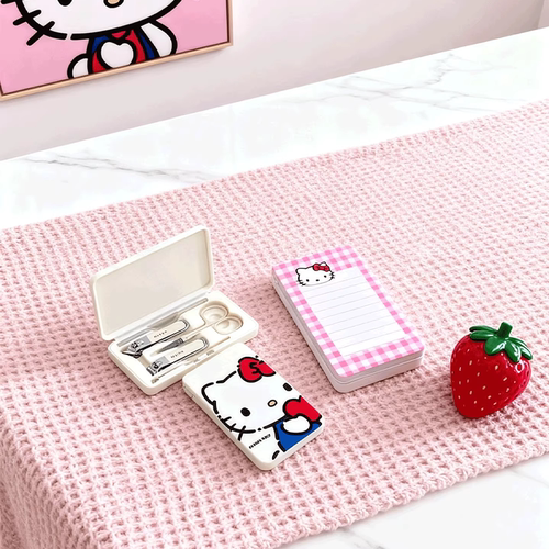 可爱KT猫指甲刀指甲剪套装学生卡通便携斜口指甲钳美甲工具全套盒 - 图1