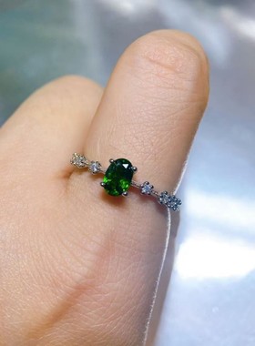 天然透辉石戒指时尚百搭直播爆款