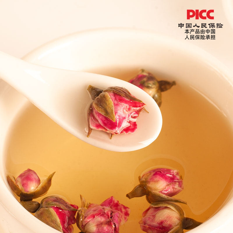 金边玫瑰花茶官方旗舰店正品养生白白养颜茶云南大朵干花泡水喝的