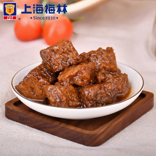 上海梅林蜜汁烤麸罐头198g罐装即食凉菜下饭菜家用常温四鲜 - 图0