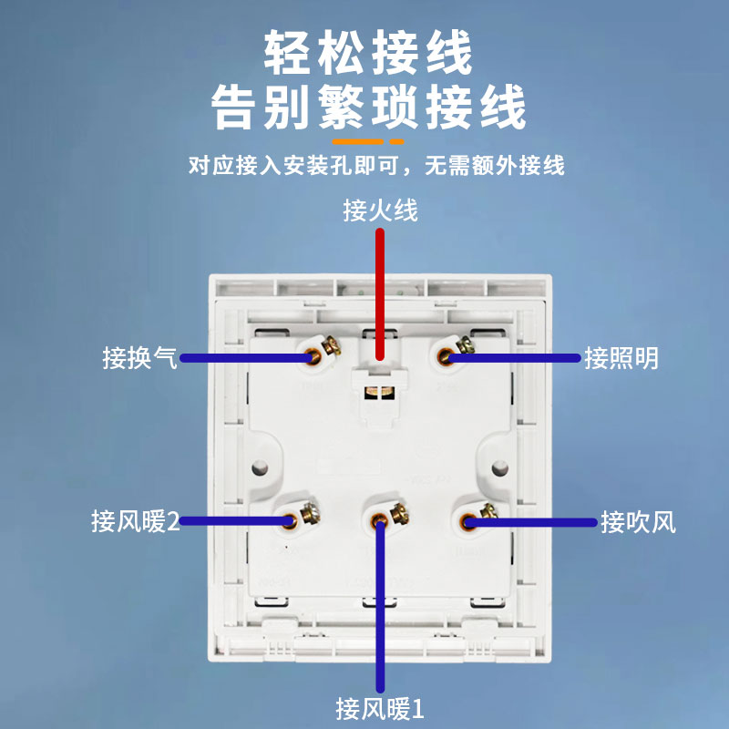 浴霸开关五开下滑盖式卫生间四开灯暖浴室五合一风暖厕所面板取暖 - 图2