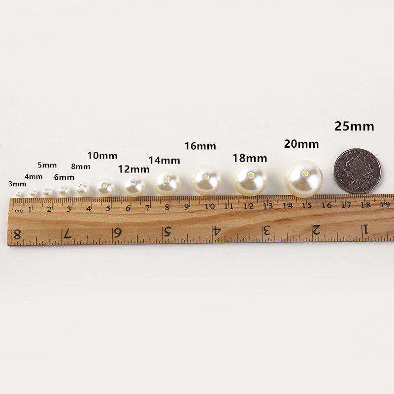 abs仿珍珠散珠有孔米白色珍珠diy手工制作装饰珍珠饰品配件材料-图1