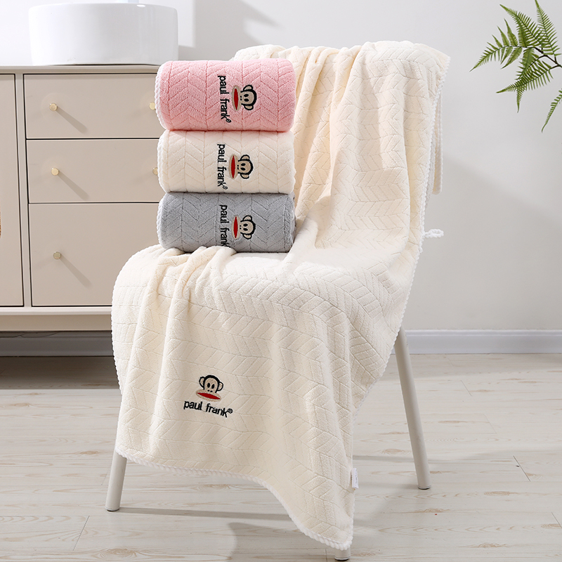 7A抗菌珊瑚绒卡通浴巾家用男女洗澡裹身柔软吸水不掉毛