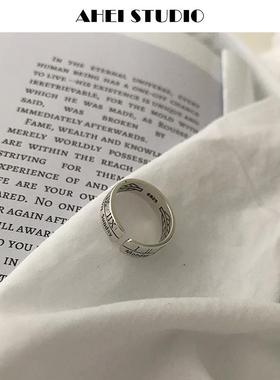 银罗马AheiStudios925文字戒指