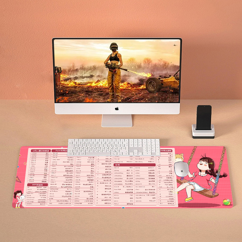 鼠标垫超大号女小号办公快捷键加厚键盘护腕软桌垫男桌面命令表格