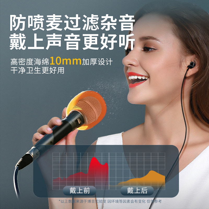 话筒套海绵套麦克风防滑圈保护套子加厚ktv防喷罩咪隔音配件收音