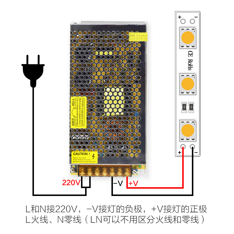 LED开关电源12V直流5A10A20A30A40A灯带灯条灯箱变压器400W500W - 图1