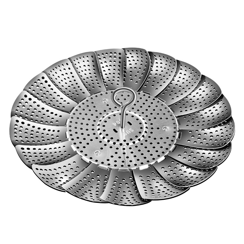 折叠304不锈钢蒸笼架蒸屉厨房加厚蒸锅篦子隔水架多功能伸缩蒸架 - 图2