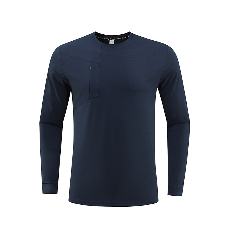 2025新款长袖胸前口袋圆领卫衣速干运动T恤衫男士户外健身跑步服,淘宝优惠券,粉丝福利购,淘宝优惠卷