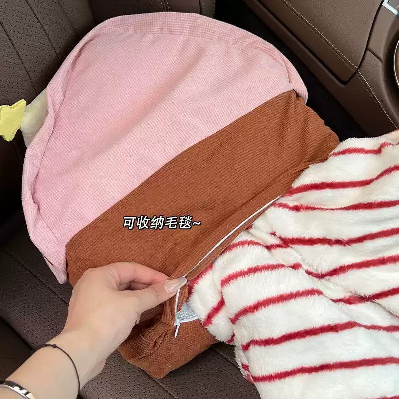两用车载抱枕被二合一午睡抱枕汽车车内小毯子四季通用可折叠枕头 - 图2