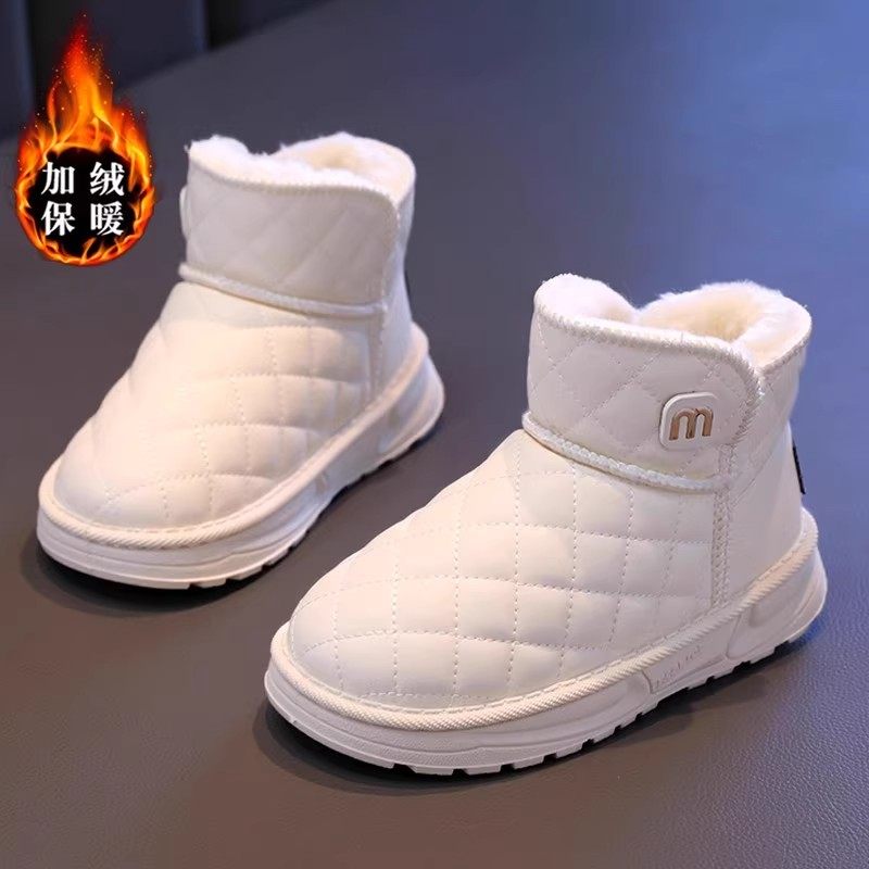 小黄鸭真皮女童雪地靴加绒加厚2025冬季新款儿童保暖大棉鞋防滑鞋,淘宝优惠券,粉丝福利购,淘宝优惠卷