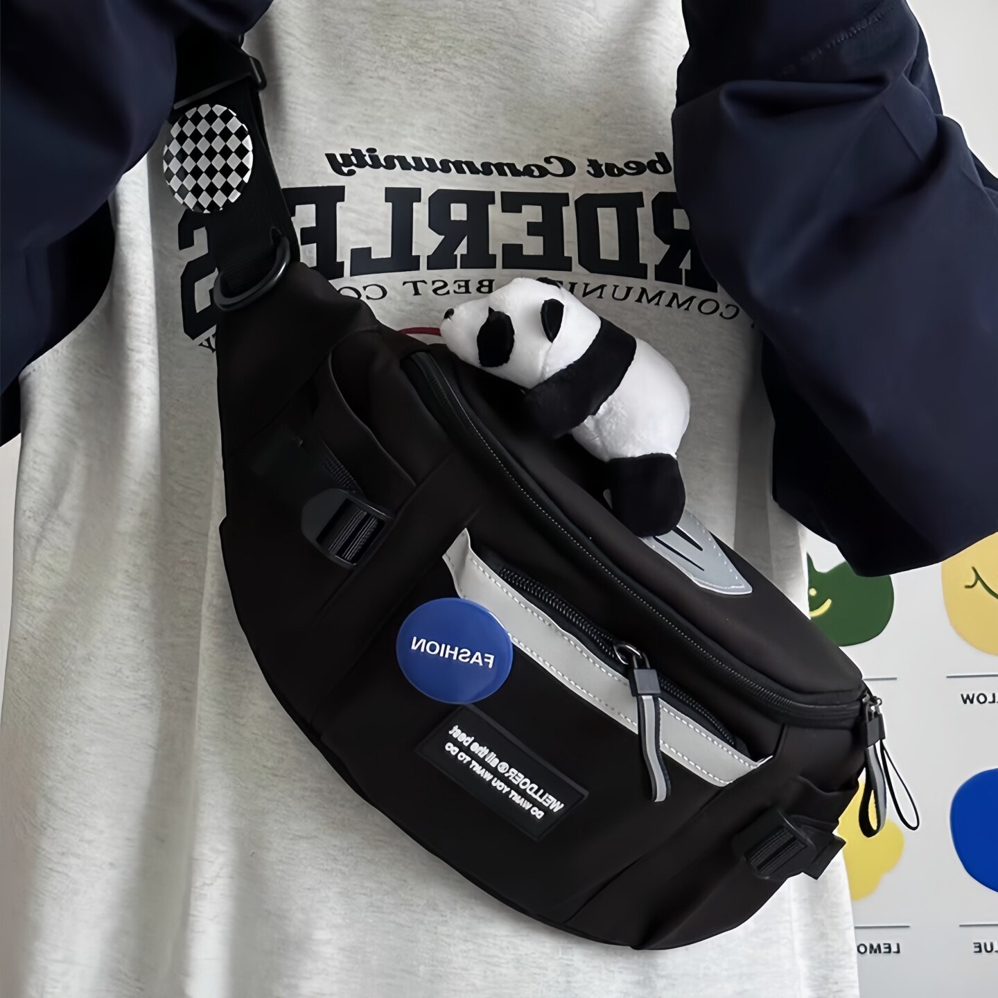 Men's Crossbody Bag Sports Shoulder Chest Bag Waist Bag Backpack