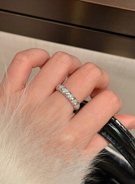 小众高级感缠绕蕾丝戒指女复古时尚拉丝个性轻奢戒指气质优雅