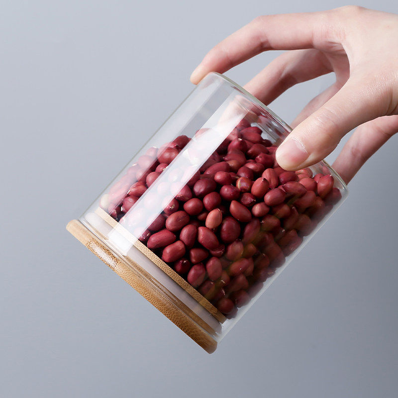 竹盖玻璃密封罐透明储物罐茶叶罐家用五谷杂粮泡菜防潮收纳空瓶子,淘宝优惠券,粉丝福利购,淘宝优惠卷