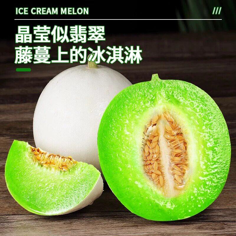正宗玉菇甜瓜新鲜瓜冰激凌奶香糯蜜瓜应季水果冰淇淋白甜瓜香甜