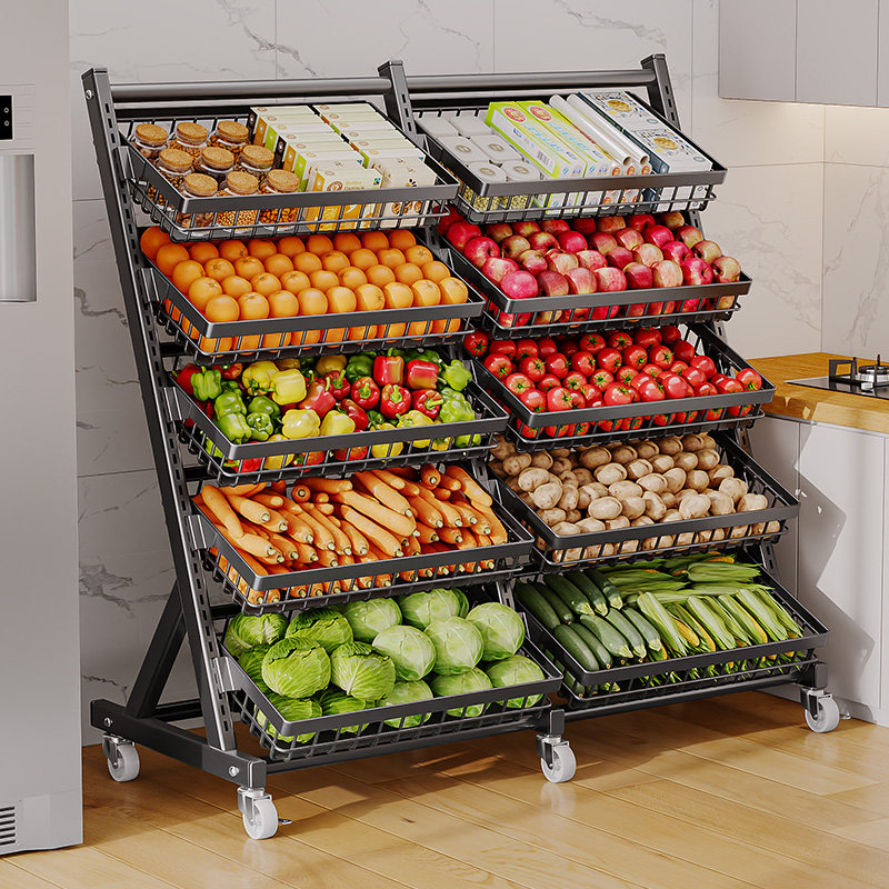 大容量厨房蔬菜置物架小推车新款落地多层收纳多功能菜篮子置物架