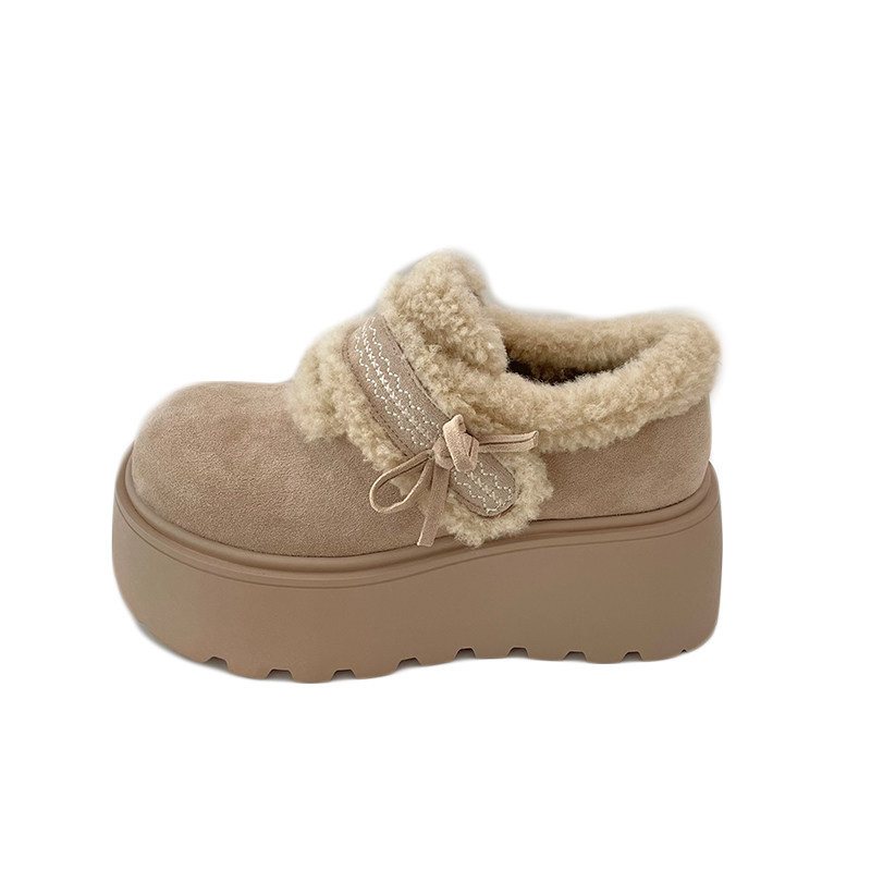 加绒加厚厚底雪地棉鞋女冬2025新款外穿保暖增高毛毛勃肯鞋子高跟,淘宝优惠券,粉丝福利购,淘宝优惠卷