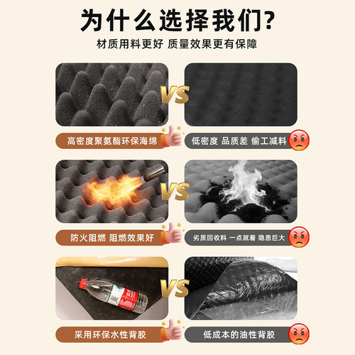 隔音棉墙体自粘ktv吸音棉卧室消音鸡蛋棉室内静音家用超强隔音板 - 图1