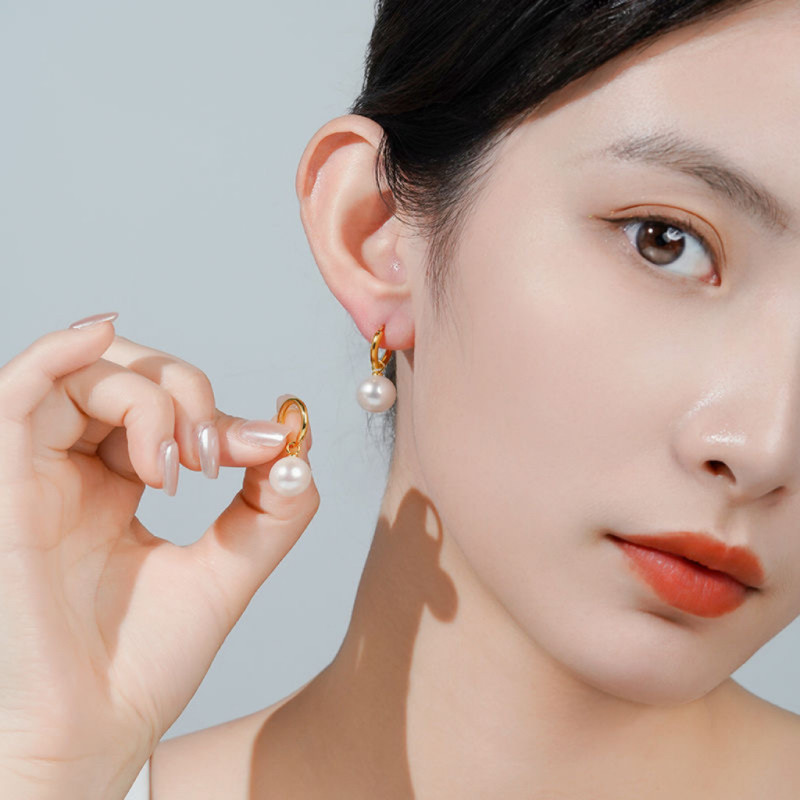 诸暨淡水珍珠耳扣女正圆强光气质女人耳环轻奢时尚高级礼物珠宝,淘宝优惠券,粉丝福利购,淘宝优惠卷