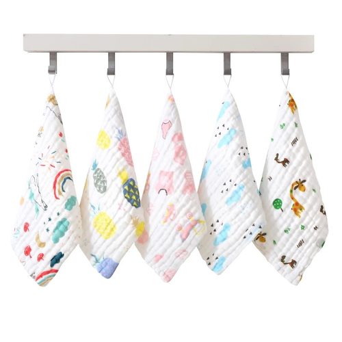 婴幼儿口水巾A类纯棉新生婴儿童专用小毛巾全棉纱布宝宝方巾超软 - 图3