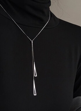 毛衣链女轻奢高级感秋冬长款项链挂绳吊坠高档配饰套装雪花镀金