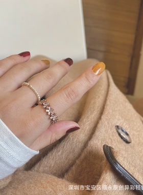 异彩 用心设计简约纤细小珍珠美国14k注金施家珍珠戒指女欧美时尚