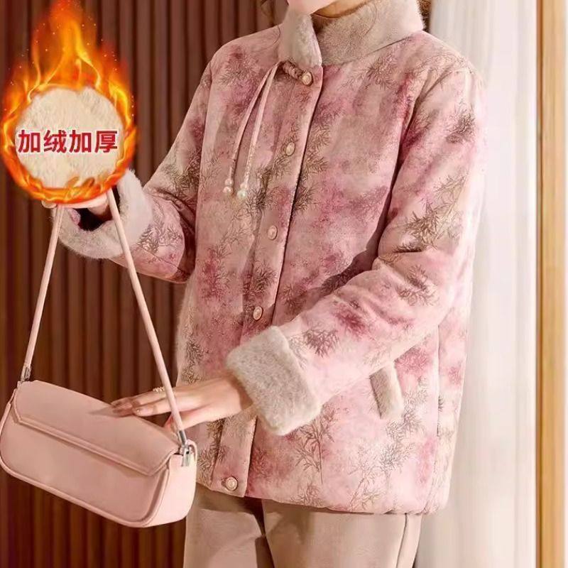 中年妈妈冬装加绒加厚棉服大码棉衣中老年女秋冬国风唐装棉袄外套,淘宝优惠券,粉丝福利购,淘宝优惠卷