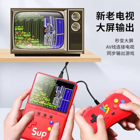 Consola de juegos portátil sup nuevo modelo con TV Tetris pantalla grande nostálgica para niños Super FC Mary genuino doble hogar de alta definición Mario con mango juguete antiguo mini consola portátil