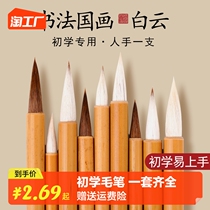 Great White Cloud Brush Wolf Msheep and Unsmid Number of Students Calligraphy Beginology Practice Calligraphy of Chinese Paintwork Stroke Hook Line Wenfang 4 Treasure Suit Students Introductory Block Letter Books Special Professional Class