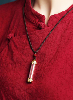 可打开朱砂瓶空心吊坠嘎乌盒