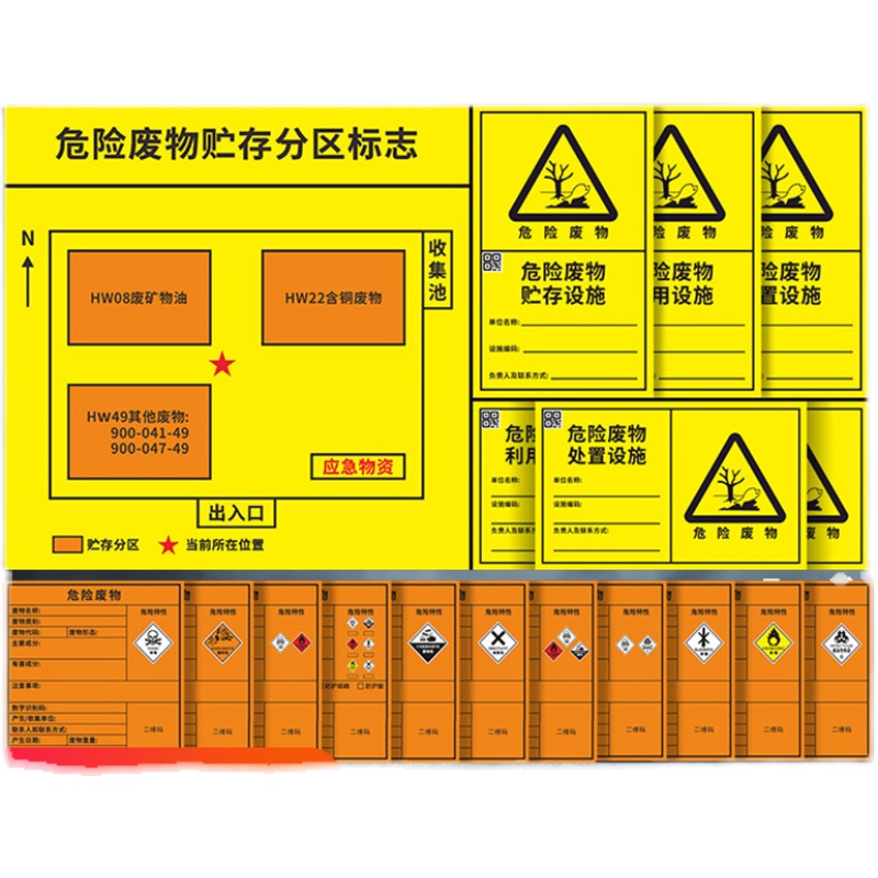 危险废物标识牌危废标签标识暂存间警示牌场所储存点间环保有毒铝板贴间全套标志牌发光警告仓库安全日期防水 - 图3